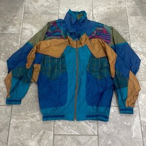 Set of 2 1980s Vintage Active Stuff Zip Up Jacket‎ Windbreaker Size Large